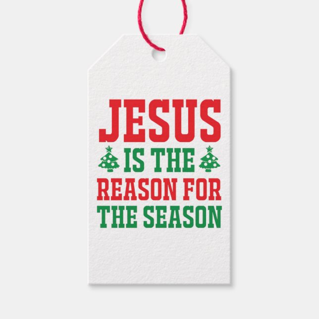Jesus är orsaken till säsongen jul presentetikett (Framsidan)