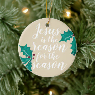 Jesus är orsaken till säsongen julgransprydnad keramik