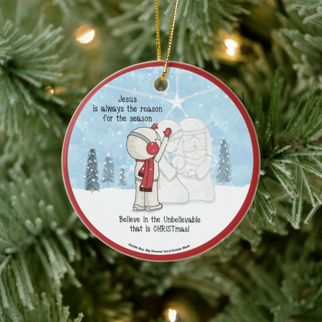 Jesus är orsaken till säsongen julgransprydnad keramik (Träd)