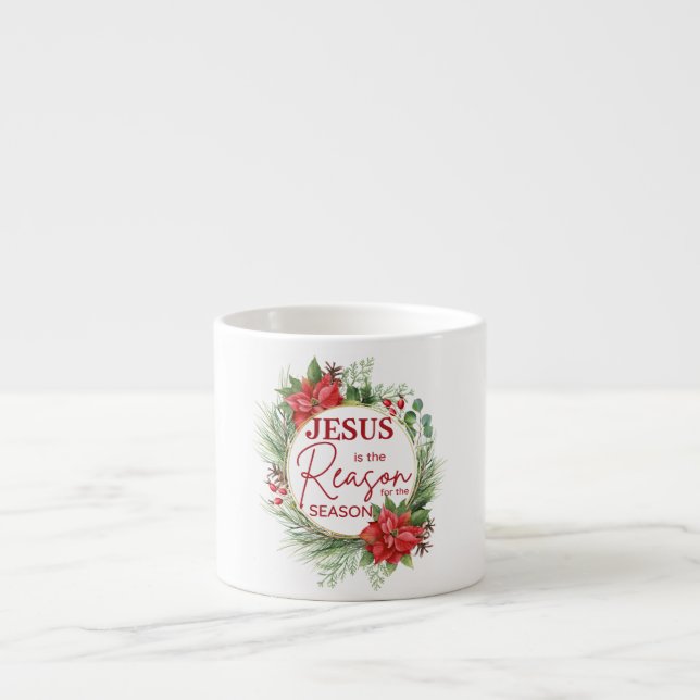 Jesus är orsaken till säsongsjulen espressomugg (Framsidan)