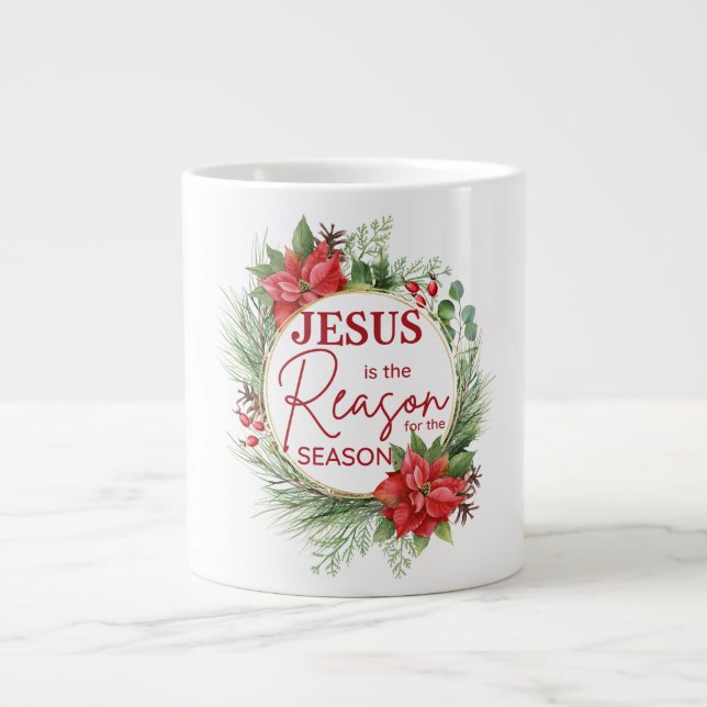 Jesus är orsaken till säsongsjulen jumbo mugg (Framsidan)