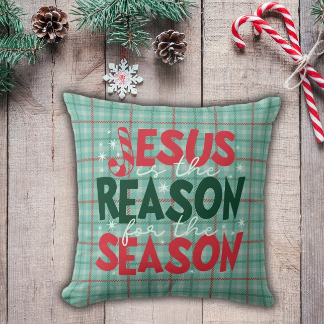 Jesus är orsaken till säsongsjulen kudde (Skapare uppladdad)