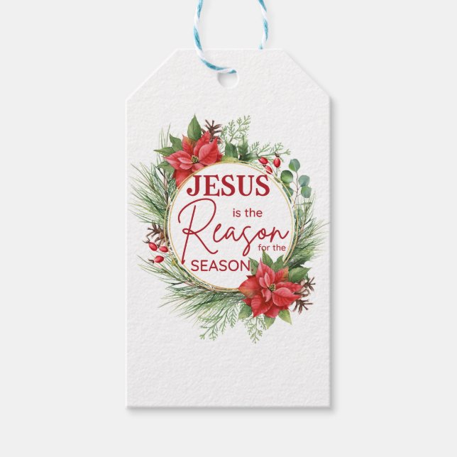 Jesus är orsaken till säsongsjulen presentetikett (Framsidan)