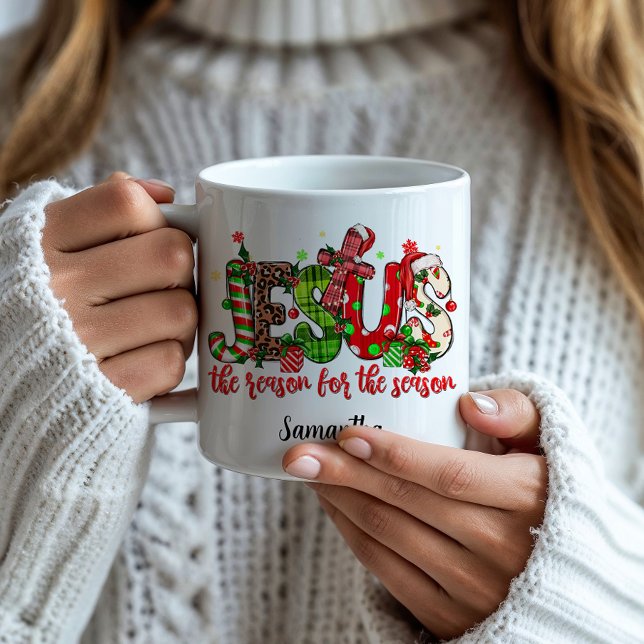 Jesus är orsaken till säsongsjullen kaffemugg (Skapare uppladdad)