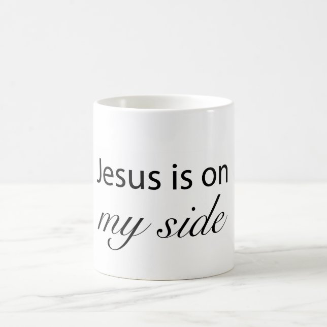 Jesus är på min sida kaffemugg (Center)