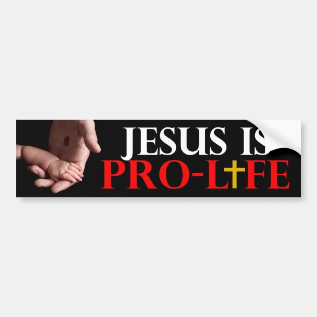 Jesus är Pro-Liv Bildekal (Framsidan)