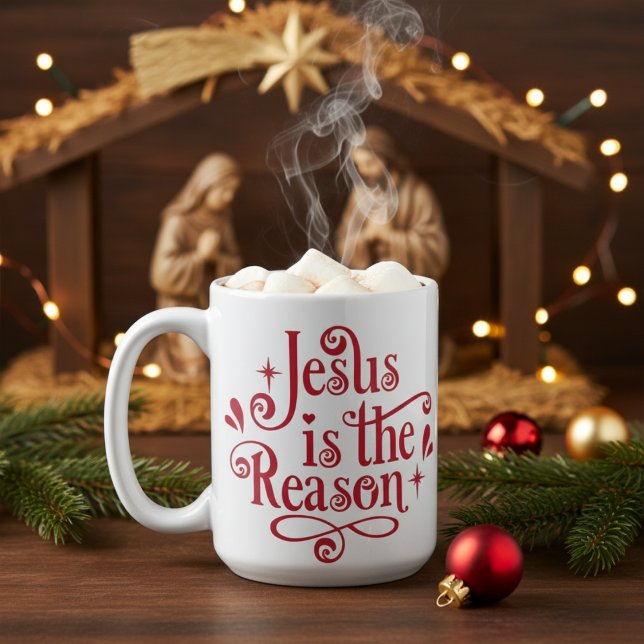 Jesus är Reason Christian jul Kaffemugg (Jesus is the Reason Christian Christmas Coffee Mug)