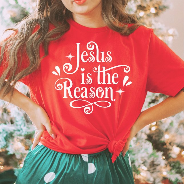 Jesus är Reason Christian jul T Shirt (Jesus is the Reason Christian Christmas T-Shirt)