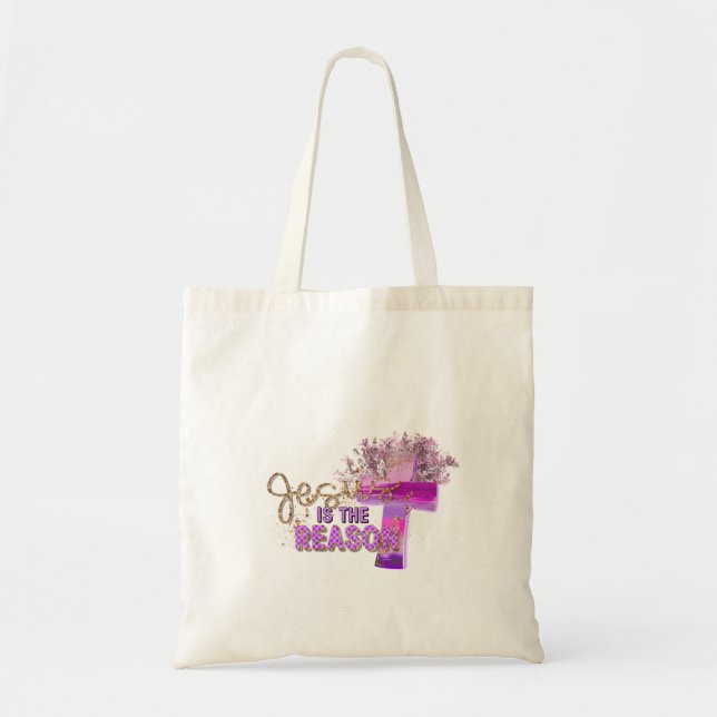 Jesus är Reason Christian Tote Bag Tygkasse (Framsidan)