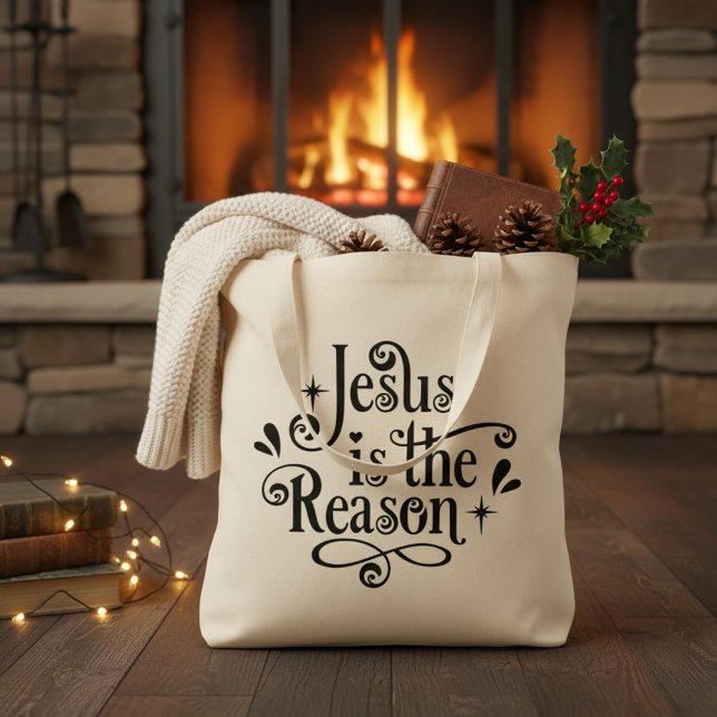 Jesus är Reason Christian Tygkasse (Jesus is the Reason Christian Tote Bag)