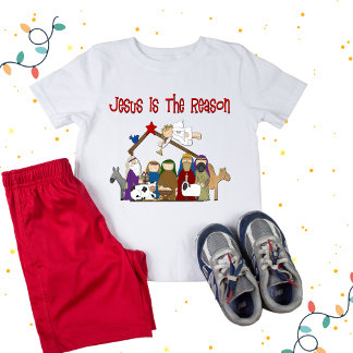 Jesus är Reason Manger Scene T Shirt