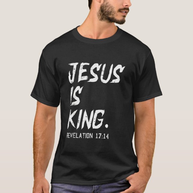 Jesus är Religiösan om julfesten i Kung Bibeln T Shirt (Framsida)