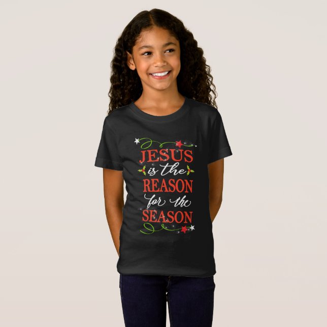 Jesus är resonera för den Folksy säsongen T Shirt (Hel framsida)