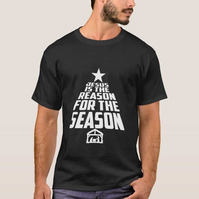 Jesus är resonera för säsongjulfesten t shirt (Framsida)
