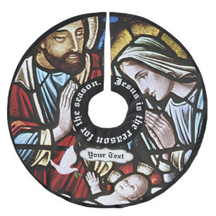 Jesus är resonera för säsongträdkjolen julgransmatta borstad polyester