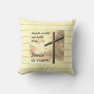 JESUS ÄR RISEN Anpassade Cream Christian Påsk Kudde