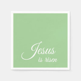Jesus är Risen Elegant Grönt Christian Påsk Pappersservett