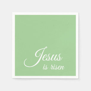 Jesus är Risen Elegant Grönt Christian Påsk Pappersservett