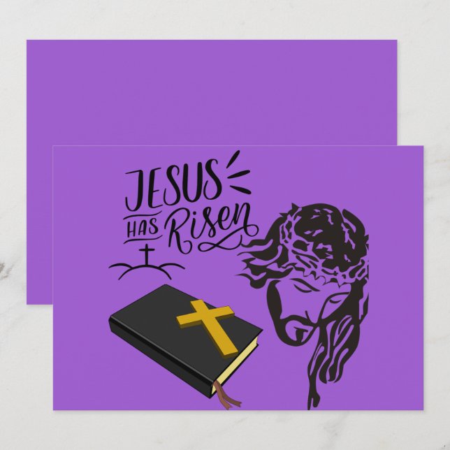 Jesus är Risen Inbjudningar (Fram/baksida)