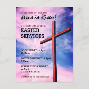 Jesus är Risen PÅSK CHURCH SERVICES Customized Inbjudan Vykort