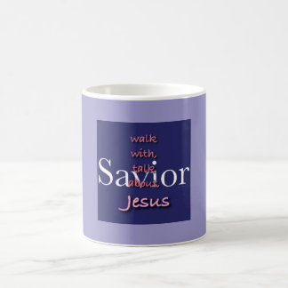 Jesus är Savior Blek Lavender Coffee Mugg