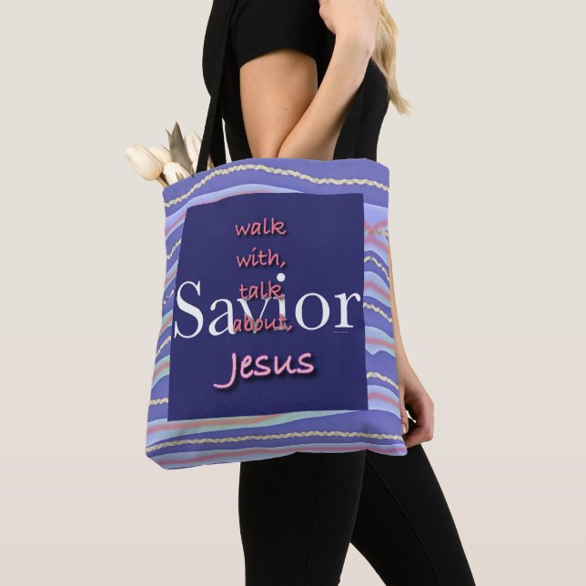 Jesus är Savior Rand Tygkasse (Närbild)