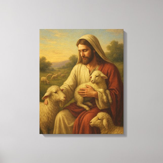 Jesus är Shephard #1™ LDS Wall Art Canvas (Framsida)