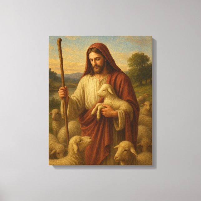 Jesus är Shephard #2™ LDS Wall Art Canvas (Framsida)