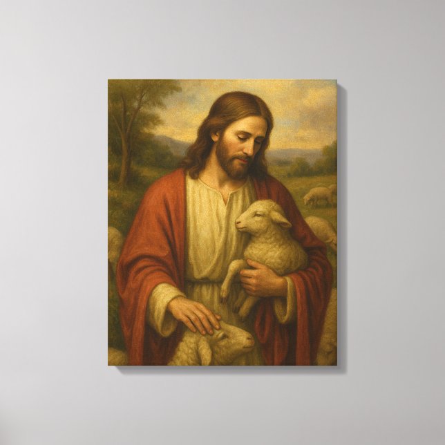 Jesus är Shephard #4™ LDS Wall Art Canvas (Framsida)