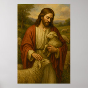 Jesus är Shephard #4™ LDS Wall Art Poster