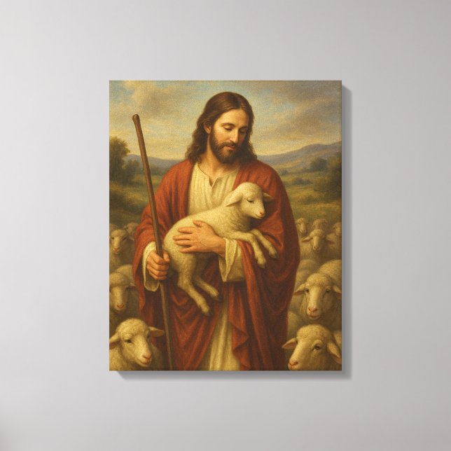 Jesus är Shephard #5™ LDS Wall Art Canvas (Framsida)