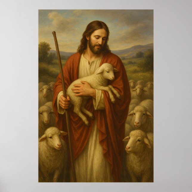 Jesus är Shephard #5™ LDS Wall Art Poster (Framsidan)