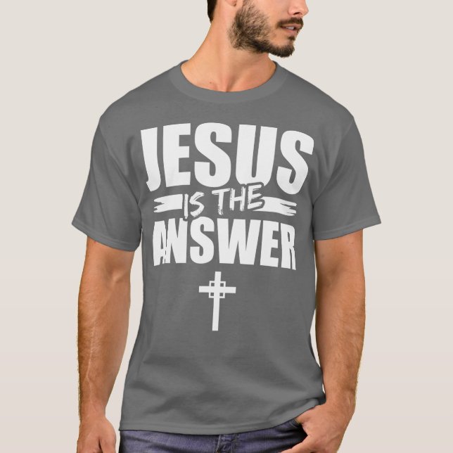 Jesus är svaret Jesus (2) T Shirt (Framsida)