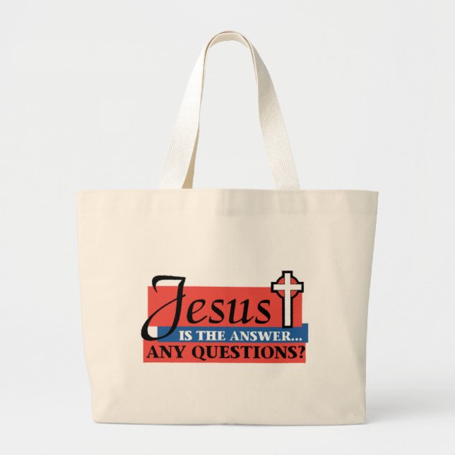 Jesus är svaret jumbo tygkasse (Framsidan)