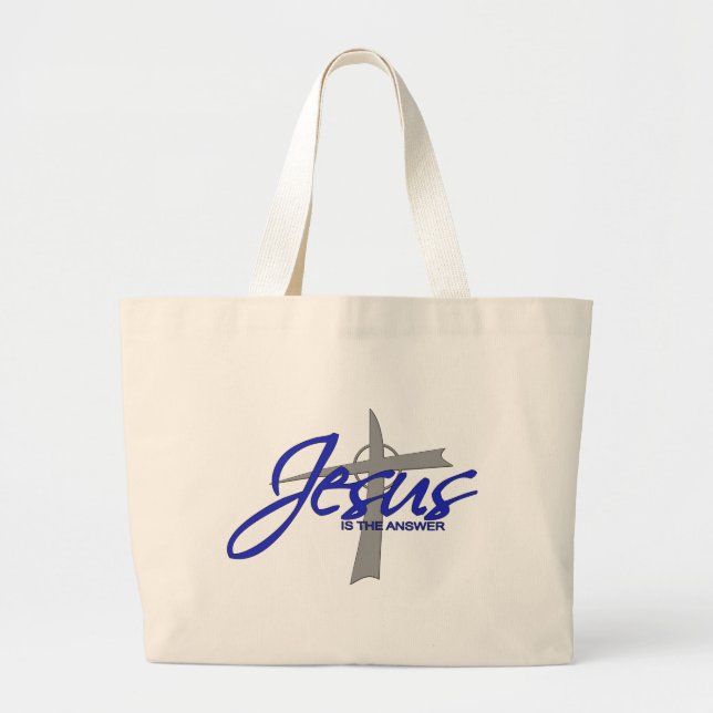Jesus är svaret jumbo tygkasse (Framsidan)