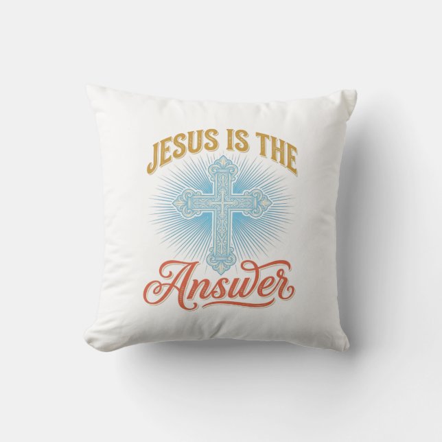 Jesus Är Svaret Kristet Kors Vektor Design_ Kudde (Framsida)