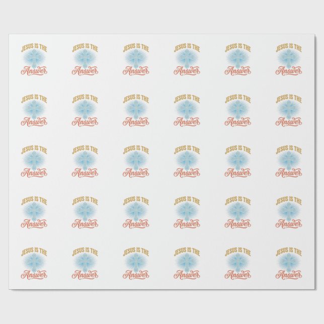 Jesus Är Svaret Kristet Kors Vektor Design_ Presentpapper (Platt)