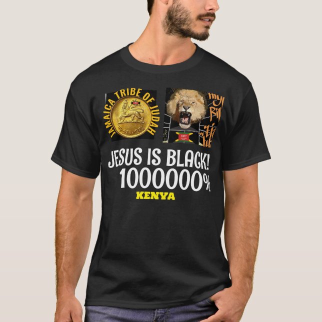 JESUS ÄR SVART KENYA Basic Mörk T-Shirt (Framsida)