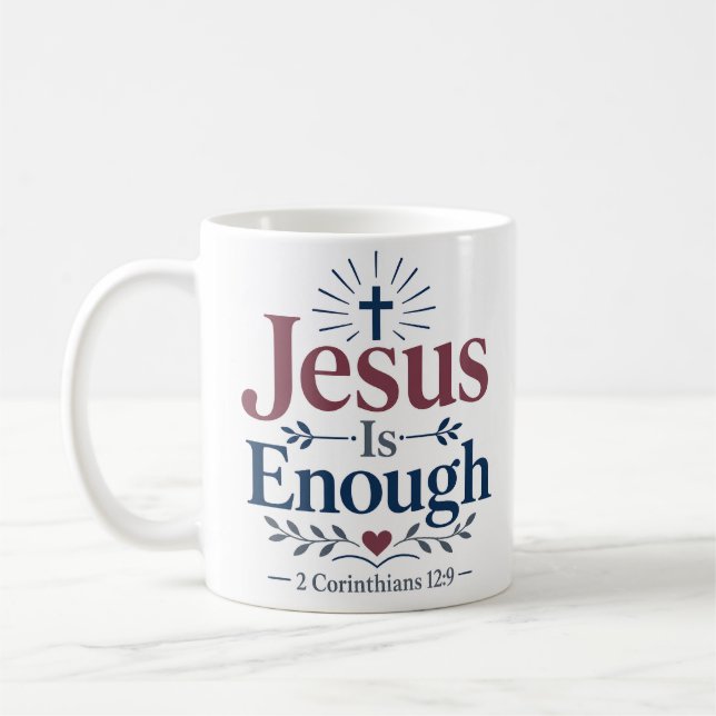 Jesus Är Tillräckligt Kristet Tro Citat Kaffemugg (Vänster)