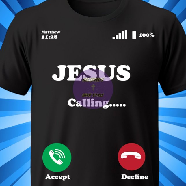 Jesus är uppringande - kristen t shirt (Skapare uppladdad)
