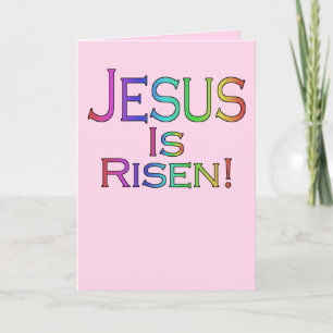Jesus är uppstigen! (regnbåge på rosor) påskkortet helgkort