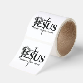 Jesus är vägen, sanningen, livet! fyrkantigt klistermärke