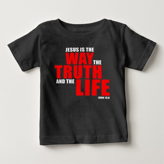 JESUS är VÄGEN TRUTH och LIFE - John 14 T Shirt (Framsida)