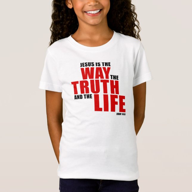 JESUS är VÄGEN TRUTH och LIFE - John 14 T Shirt (Framsida)