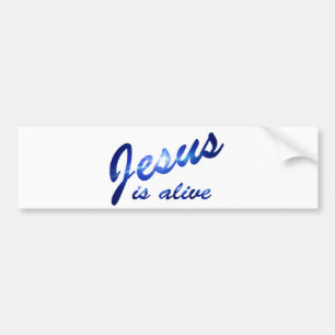 Jesus är vid liv Bleuélectrique Bildekal