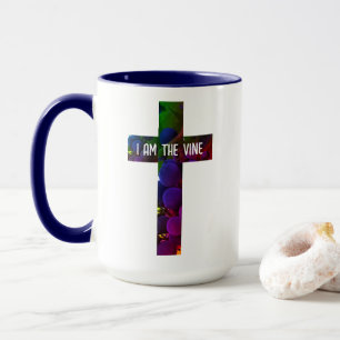 Jesus är Vine Kor och Grapes bible Verse Mugg