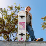 Jesus är Way, Life, Truth Skateboard<br><div class="desc">Christian Skateboard med den bibliska vers från John 14:6 Jesus sa: "Jag är vägen, sanningen och livet. Ingen kan kom till Far utom genom mig." Verserna är i blåpastelliserad färg och i blandad kalligrafi och minimalistisk typografi. Det här trendiget är den moderna trosdesignen perfektens gåva och mode påstående. #christian #religion...</div>