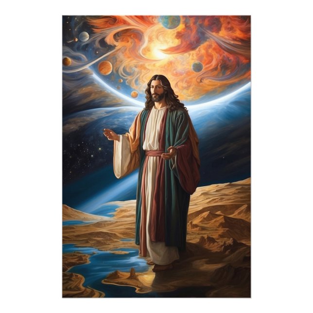 *~* Jesus Arm Planet Universe Earth AP50 Cosmos Fototryck (Framsidan)
