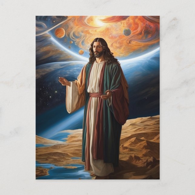 *~* Jesus Arm Planet Universe Earth AP50 Cosmos Vykort (Framsida)