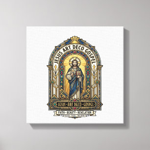 Jesus Art Deco Gospel Jesus Art Deco Kristna Tro Canvastryck